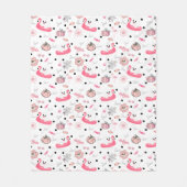 Couverture Polaire Cute Tropical Halloween – Ghosts & Flamingo (Devant)