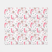 Couverture Polaire Cute Tropical Halloween – Ghosts & Flamingo (Devant (Horizontal))