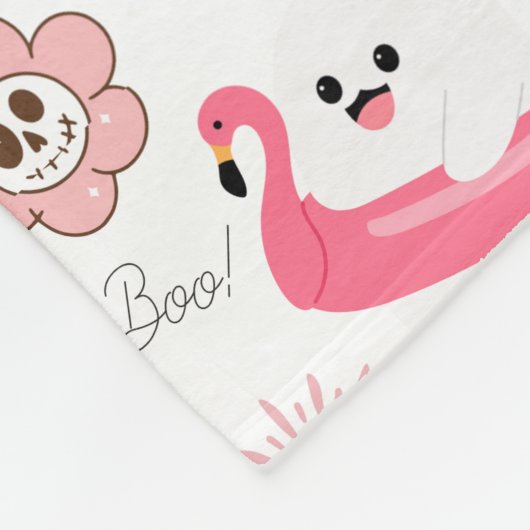 Couverture Polaire Cute Tropical Halloween – Ghosts & Flamingo (Coin)