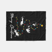 Couverture Polaire Cute Tuxedo Chats Feux de Noël Propriétaire Chat L (Devant (Horizontal))