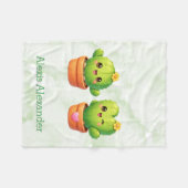 Couverture Polaire Cute Twin Cactus Baby Shower Gift (Devant (Horizontal))