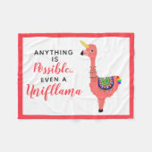 Couverture Polaire Cute Unicorn Flamant rose Llama Inspirant Unifllam (Devant (Horizontal))