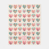 Couverture Polaire Cute Valentine Coeur Motif Fleece Blanket (Devant)