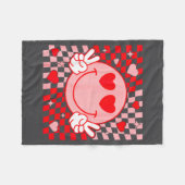 Couverture Polaire Cute Valentine Vibes Groovy Valentine Day Men Wome (Devant (Horizontal))