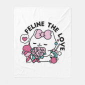 Couverture Polaire Cute Valentine's Cat Design - Feline the Love (Devant)
