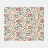 Couverture Polaire Cute Vintage Fleurs Rétro Blanche Toison (Devant (Horizontal))