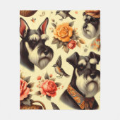 Couverture Polaire Cute Vintage Schnauzer (Devant)
