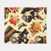 Couverture Polaire Cute Vintage Schnauzer (Devant (Horizontal))