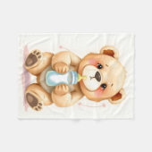 Couverture Polaire Cute Watercolor Baby Teddy Bear Illustration  (Devant (Horizontal))