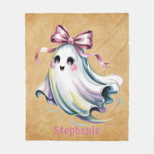 Couverture Polaire Cute Watercolor Girl Fantôme Anniversaire Mash Cad