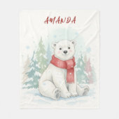 Couverture Polaire Cute watercolor Polar Bear Winter  (Devant)