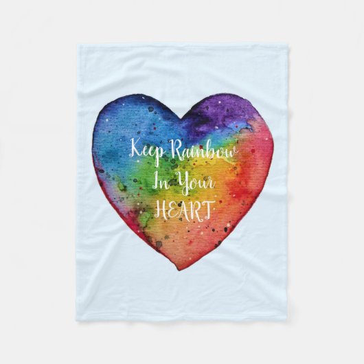 Couverture Polaire Cute Watercolor Rainbow (Devant)