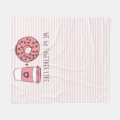 Couverture Polaire Cute We Go Together Donuts & Coffee Fleece Blanket (Devant (Horizontal))