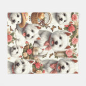 Couverture Polaire Cute West Highland White Terrier sans fil (Devant (Horizontal))