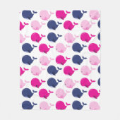 Couverture Polaire Cute Whales, Pattern of Whales, Sea Animals (Devant)