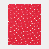 Couverture Polaire Cute White & Red Hearts Motif sans couture (Devant)