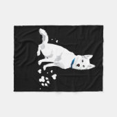 Couverture Polaire Cute White Siberian Husky - Sweet White Snow Dog (Devant (Horizontal))