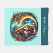 Couverture Polaire Cute wolf lovers add name  (Devant (Horizontal))