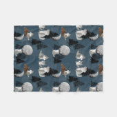 Couverture Polaire Cute Wolf Pack Woodland Night  (Devant (Horizontal))