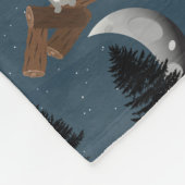 Couverture Polaire Cute Wolf Pack Woodland Night  (Coin)