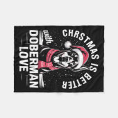 Couverture Polaire Cute Xmas Christmas Is Better With Doberman Nscher (Devant (Horizontal))