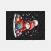 Couverture Polaire Cute Yarn Snowman Quilter Christmas Crochet Knitti (Devant (Horizontal))