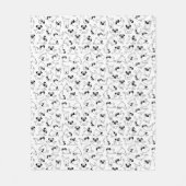 Couverture Polaire cute yoga pet dog pattern white background (Devant)