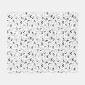Couverture Polaire cute yoga pet dog pattern white background (Devant (Horizontal))