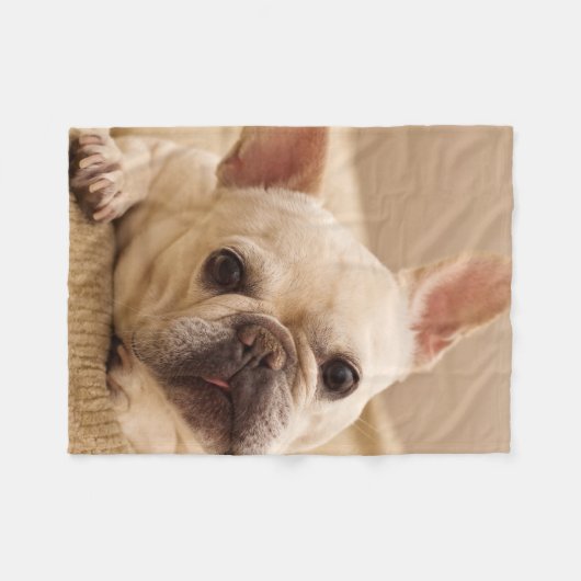 Couverture Polaire Cutest Baby Animals | French Bulldog Head Tilt (Devant (Horizontal))