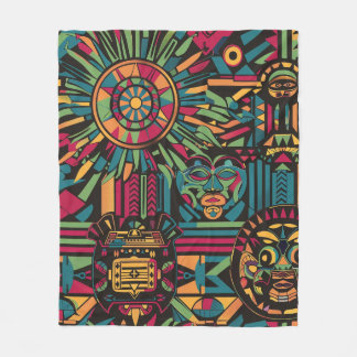 Couverture Polaire Cyan doux "Eclipsed Suns and Pyramids Design" Plus