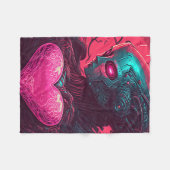 Couverture Polaire "Cyber Valentine" Conception de la femme Cybernéti (Devant (Horizontal))