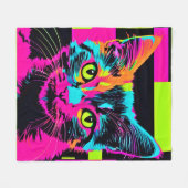 Couverture Polaire Cyberpunk Kitty Art (Devant (Horizontal))
