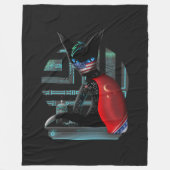 Couverture Polaire Cyberpunk Ninja Chat noir (Devant)
