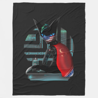 Couverture Polaire Cyberpunk Ninja Chat noir