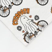 Couverture Polaire Cycopath Halloween fantôme sur un vélo orange (Coin)