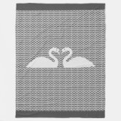 Couverture Polaire Cygnes et vagues (Devant)