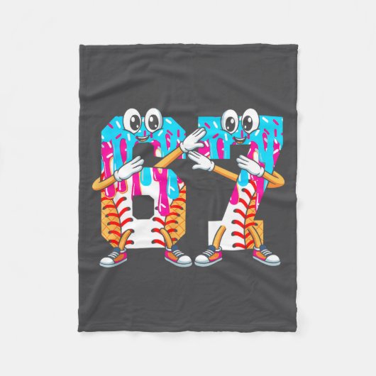 Couverture Polaire Dabbing Baseball Ice Cream Drip Number 67 Birthday (Devant)