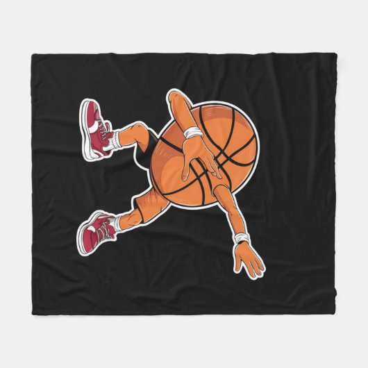 Couverture Polaire Dabbing Basketball Ball Funny Sports Joueur (Devant (Horizontal))