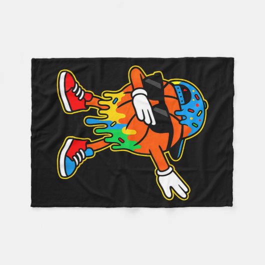Couverture Polaire Dabbing Basketball Ice Cream Drip Boys Basketball (Devant (Horizontal))