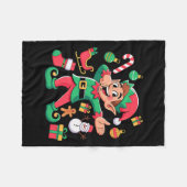 Couverture Polaire Dabbing Elf Santa Sleigh Snowman Funny Dabbing Chr (Devant (Horizontal))