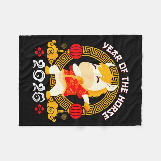 Couverture Polaire Dabbing Horse Chinese New Year Of The Horse2026 (Devant (Horizontal))