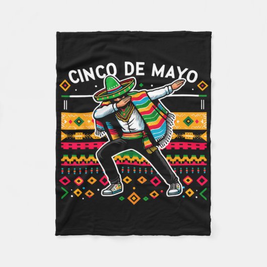 Couverture Polaire Dabbing Mexican Poncho Cinco De Mayo Fiesta 4 (Devant)