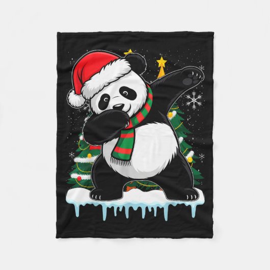 Couverture Polaire Dabbing Panda Santa Christmas Kids Boys Men Xmas B (Devant)