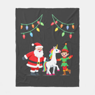 Couverture Polaire Dabbing Père Noël Elfe Licorne Noël Enfants Garçon