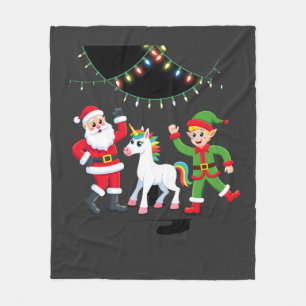 Couverture Polaire Dabbing Santa Elfe Licorne Noël Enfants Garçons Ho