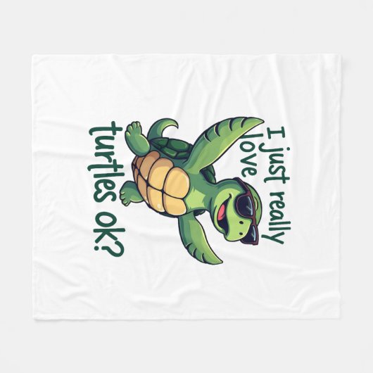 Couverture Polaire Dabbing Sea Turtle J'Aime Vraiment Les Tortues Ok_ (Devant (Horizontal))
