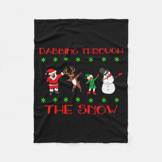 Couverture Polaire Dabbing Through The Snow Funny Christmas Design (Devant)