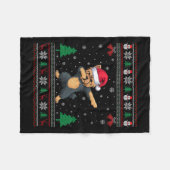 Couverture Polaire Dabbing Yorkie Chien Santa Hat Garçons Filles Enfa (Devant (Horizontal))