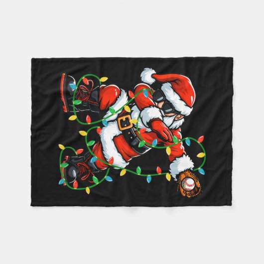Couverture Polaire Dabing Père Noël Baseball lumières Noël Baseb (Devant (Horizontal))