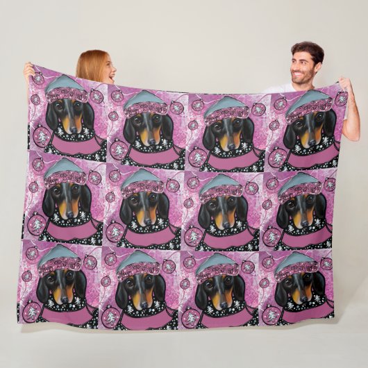 COUVERTURE POLAIRE DACHSHUND  (En situation)
